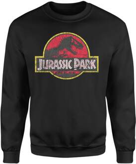 Jurassic Park Logo Vintage Sweatshirt - Black - M - Zwart
