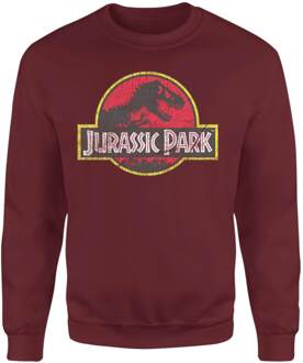 Jurassic Park Logo Vintage Sweatshirt - Burgundy - S Rood
