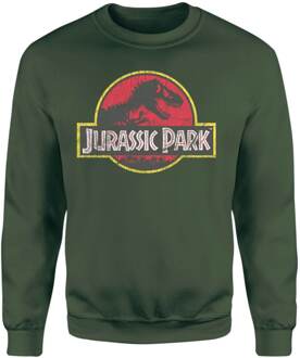 Jurassic Park Logo Vintage Sweatshirt - Green - L - Groen
