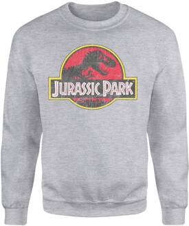 Jurassic Park Logo Vintage Sweatshirt - Grey - XXL Grijs