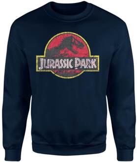 Jurassic Park Logo Vintage Sweatshirt - Navy - S Blauw