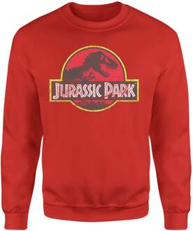 Jurassic Park Logo Vintage Sweatshirt - Red - L Rood