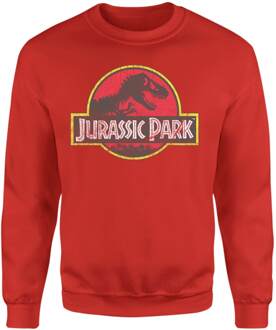 Jurassic Park Logo Vintage Sweatshirt - Red - XXL - Rood