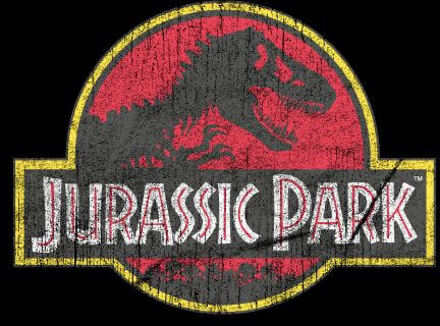 Jurassic Park Logo Vintage Women's T-Shirt - Black - M Zwart