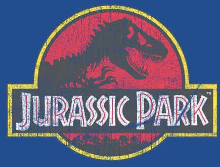Jurassic Park Logo Vintage Women's T-Shirt - Blue - L - Blue