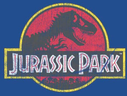 Jurassic Park Logo Vintage Women's T-Shirt - Blue - XXL Blauw