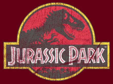 Jurassic Park Logo Vintage Women's T-Shirt - Burgundy - M - Burgundy
