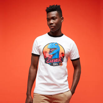 Jurassic Park Primal Clever Girl ringer t-shirt - Zwart/Wit - XL