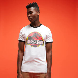 Jurassic Park Primal Vintage Logo ringer t-shirt - Zwart/Wit - L