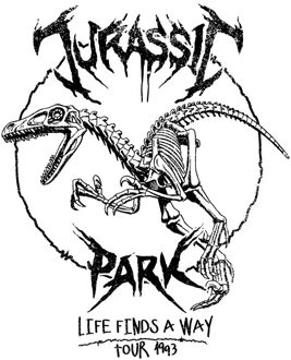 Jurassic Park Raptor Drawn Men's T-Shirt - Wit - M