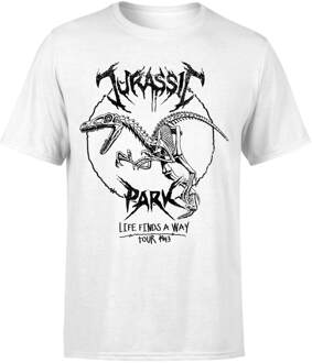 Jurassic Park Raptor Drawn Men's T-Shirt - Wit - XXL