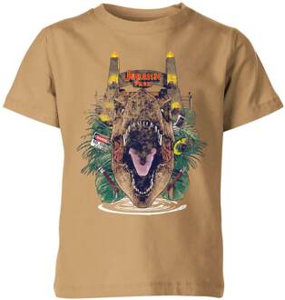 Jurassic Park T-Rex Break Out Kids' T-Shirt - Tan - 98/104 (3-4 jaar) Lichtbruin - XS