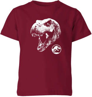 Jurassic Park T Rex Kids' T-Shirt - Burgundy - 122/128 (7-8 jaar) Rood - M