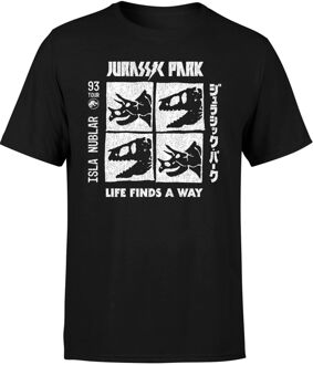 Jurassic Park The Faces Men's T-Shirt - Zwart - 3XL
