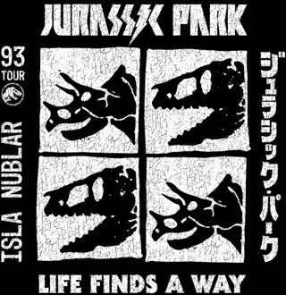 Jurassic Park The Faces Men's T-Shirt - Zwart - 4XL