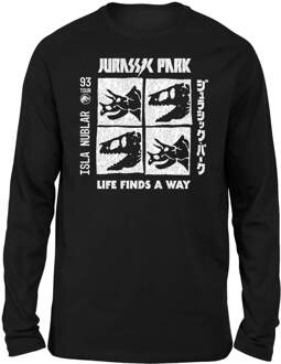 Jurassic Park The Faces Unisex Long Sleeved T-Shirt - Zwart - L