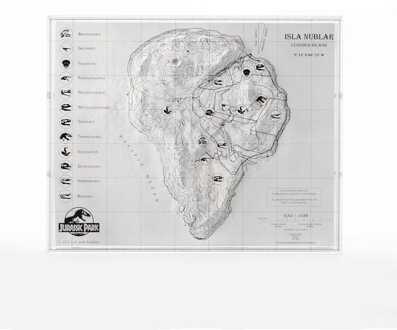 Jurassic Park Topographic Map Isla Nublar