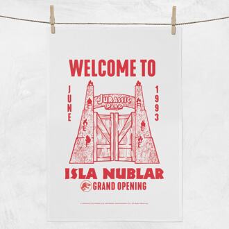 Jurassic Park Welcome To Isla Nublar Tea Towel