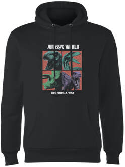 Jurassic Park World Four Colour Faces Hoodie - Zwart - L