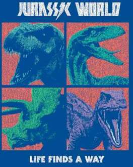 Jurassic Park World Four Colour Faces Men's T-Shirt - Blue - M - Blue