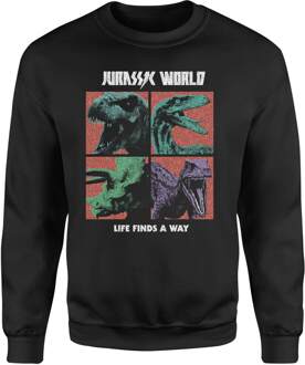 Jurassic Park World Four Colour Faces Sweatshirt - Zwart - M