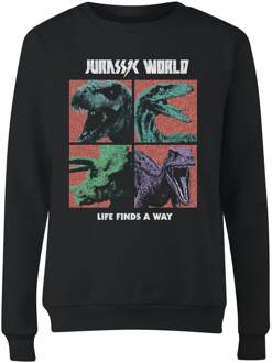 Jurassic Park World Four Colour Faces Women's Sweatshirt - Zwart - XL