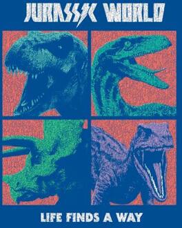 Jurassic Park World Four Colour Faces Women's T-Shirt - Blue - M - Blue