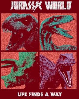 Jurassic Park World Four Colour Faces Women's T-Shirt - Burgundy - L - Burgundy
