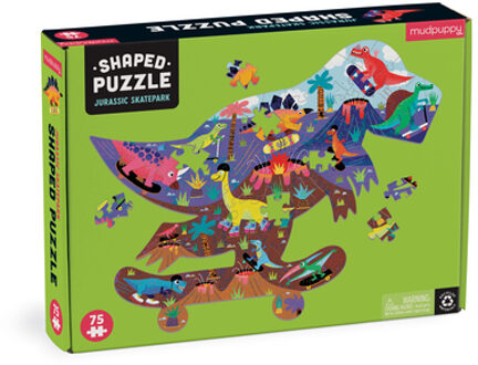 Jurassic Skatepark 75 Piece Shaped Scene Puzzle -  Mudpuppy (ISBN: 9780735376496)