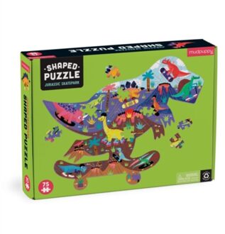 Jurassic Skatepark 75 Piece Shaped Scene Puzzle - Mudpuppy