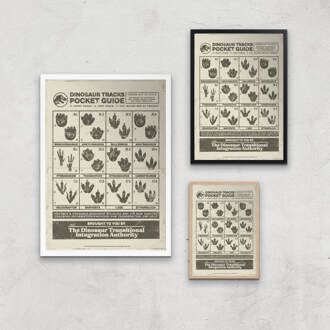 Jurassic World Dino Tracks Pocket Guide Giclee Art Print - A3 - Wooden Frame Meerdere kleuren