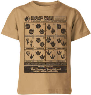 Jurassic World Dino Tracks Pocket Guide Kids' T-Shirt - Tan - 122/128 (7-8 jaar) Lichtbruin - M