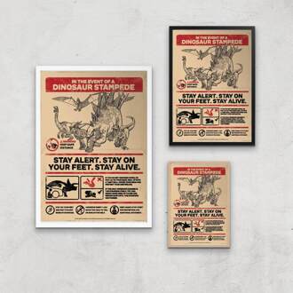 Jurassic World How To Survive A Stampede Giclee Art Print - A2 - Black Frame Meerdere kleuren