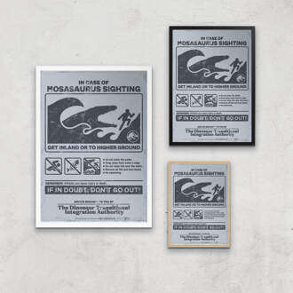 Jurassic World Mosasaurus Sighting Giclee Art Print - A4 - Black Frame Meerdere kleuren