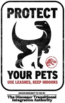 Jurassic World Protect Your Pets Men's T-Shirt - White - S Wit