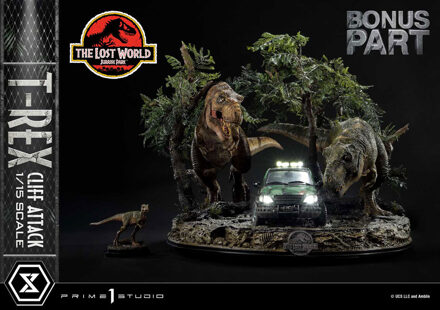 Jurassic World: The Lost World Statue 1/15 T-Rex Cliff Attack Bonus Version 53 cm
