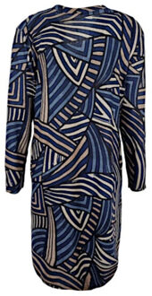 Jurk andrien escher navy - maat L Veelkleurig