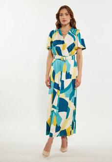 Jurk Dames Blauw Veelkleurig - XS