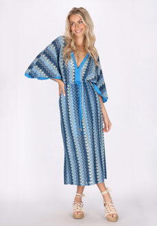 Jurk Dames Blauw Veelkleurig