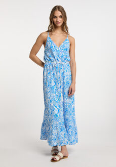 Jurk Dames blauw wit