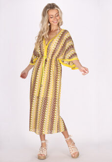Jurk Dames Geel veelkleurig - S