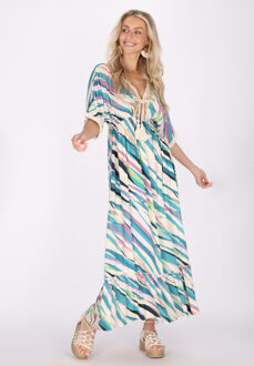 Jurk Dames Groen Veelkleurig - S