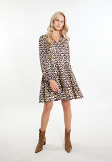 Jurk Dames Navy Veelkleurig - maat