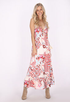 Jurk Dames Rood Veelkleurig - L