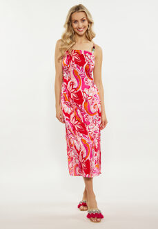 Jurk Dames Rood Veelkleurig - S