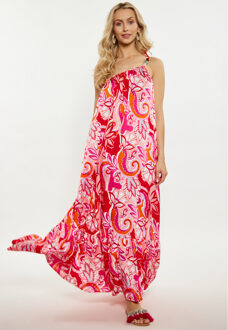 Jurk Dames Rood Veelkleurig - S