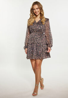 Jurk Dames Zwart Veelkleurig - S