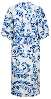 Jurk elida-offwhite/light indigo - maat L Veelkleurig