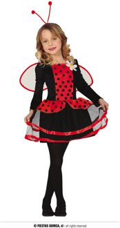 Jurk Lieveheersbeestje Kind Rood - Zalm, Zwart