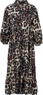 Jurk met dierenprint en knoopdetail